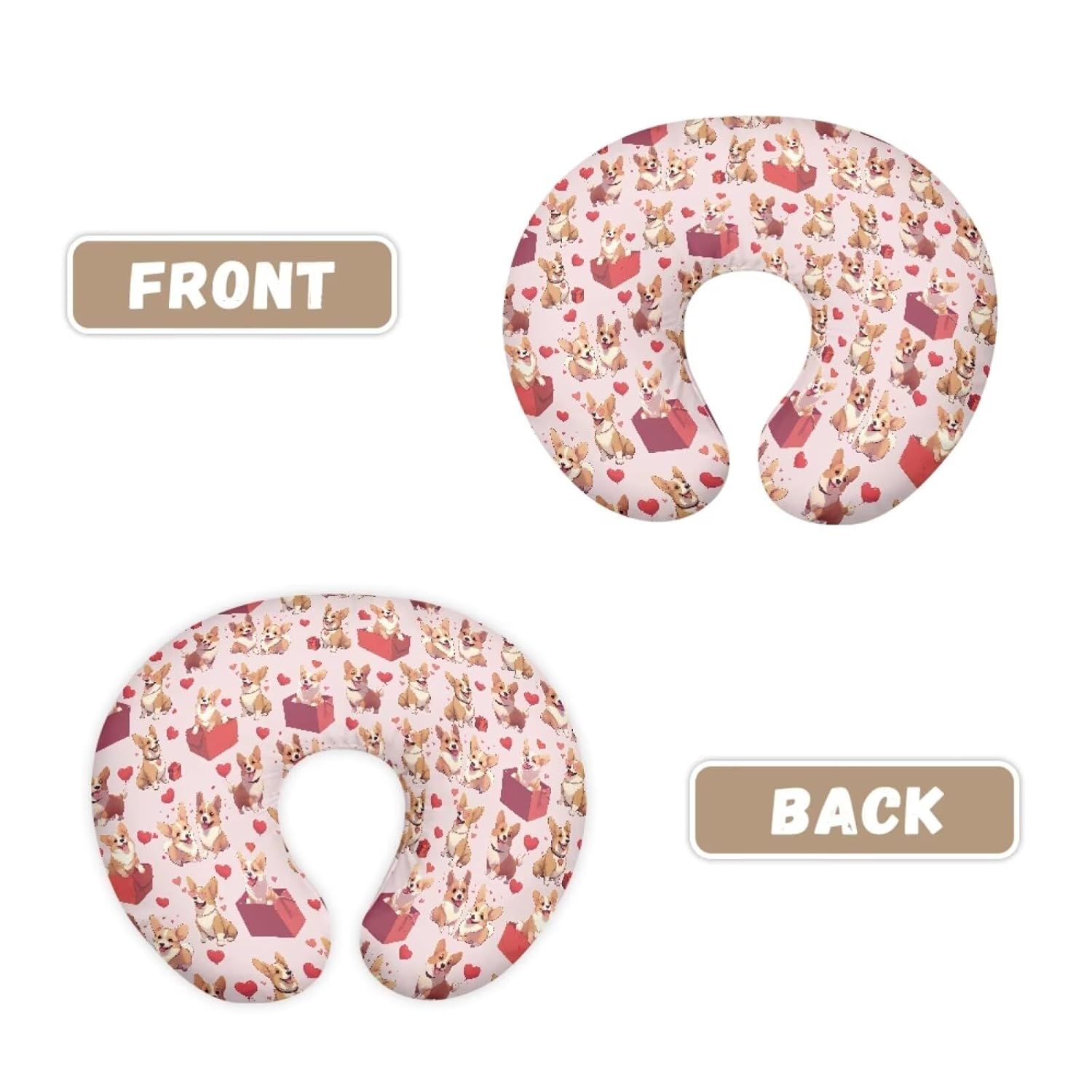 Cute Corgi Nursing Pillow Cover Breast Feeding Pillow Support Positioner Lounger Slipcover for Baby Boy Girl Newborn Infant