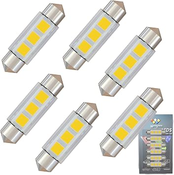 Festoon Dome LED Bulbs C5W LED Bulb Natural White 4500k 6418 LED Bulb 6411 6423 DE3425 DE3423 38mm DC 12V 4.5Watt for Automotive Interior Reading Map Glove box Lights Pack 6