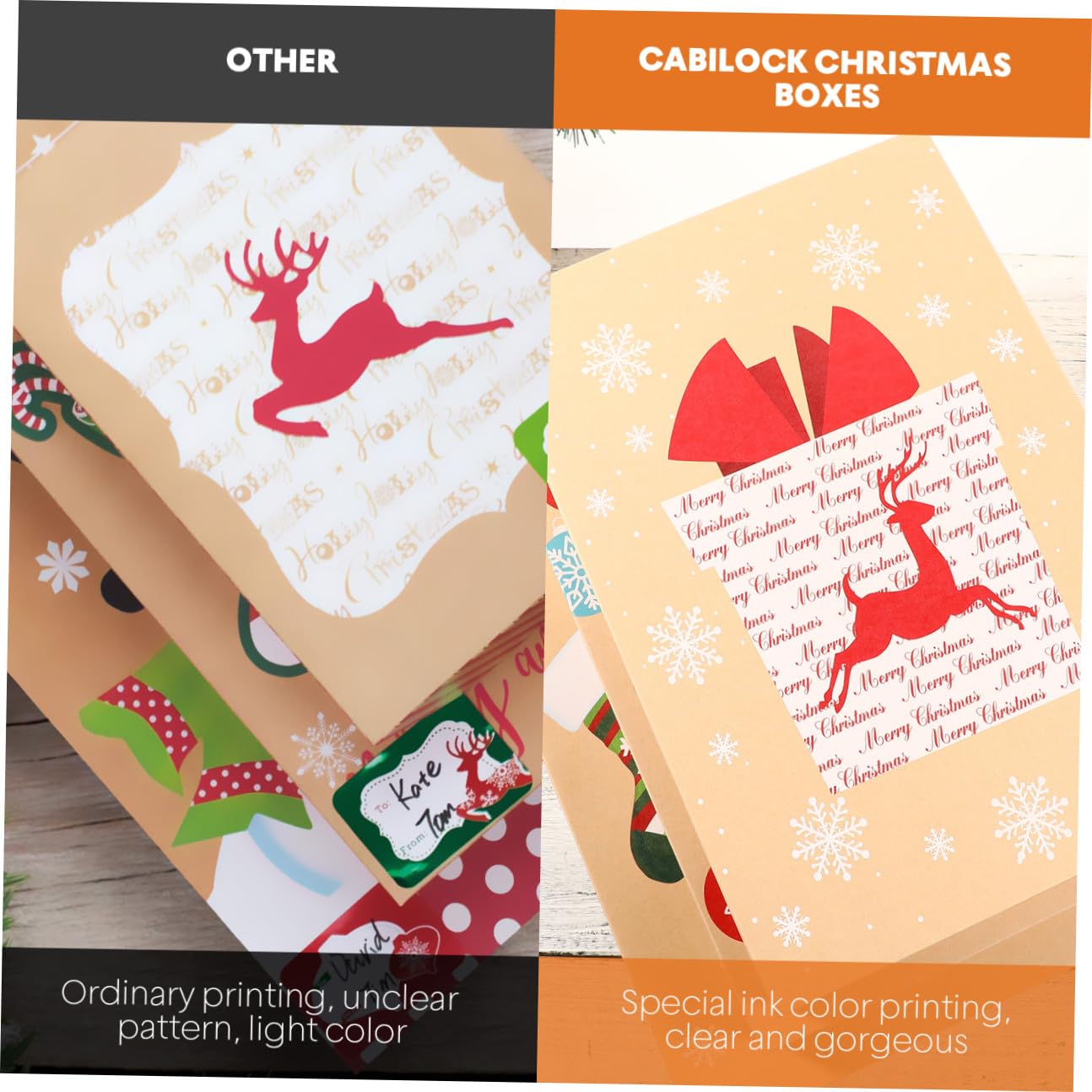 Cabilock 12pcs Weihnachten -Boxen, Geschenkverpackung Weihnachten, Tone Shirt Wrap Boxen mit Deckel und Basis,Geschenkbox Groß, 12 Designs