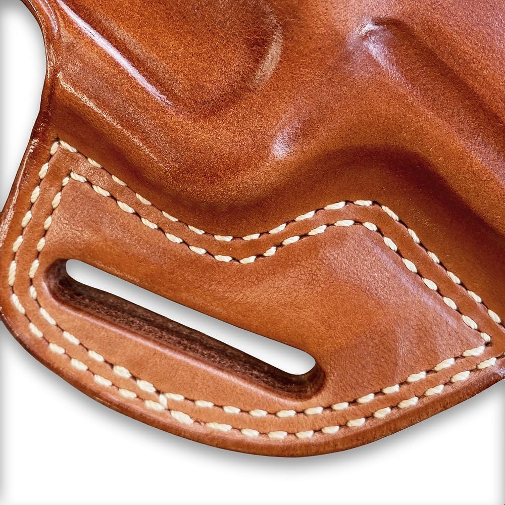 Masc Premium The Ultimate Leather OWB Pancake Holster Open Top Fits FN 509 9mm 4-inch, Right Hand Draw, Brown Color #1313#