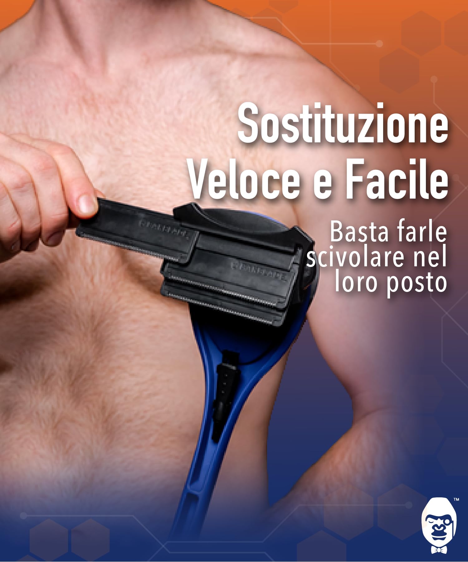 baKblade 2.0 - Ricarica cartucce di ricambio per rasoio per la schiena e per il corpo per rasoi 2.0, 3.0 e 2.0 Elite - Tecnologia Dryglide (6 rasoi inclusi)