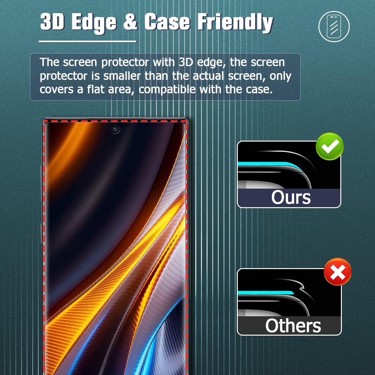 [2+2 Pack] Galaxy Note 10 Plus Glass Screen Protector and Camera Protector, 9H Tempered Glass, Compatible Fingerprint, HD Clear 3D Curved for Samsung Galaxy Note 10 Plus/Note 10+ Screen Protector(6.8")