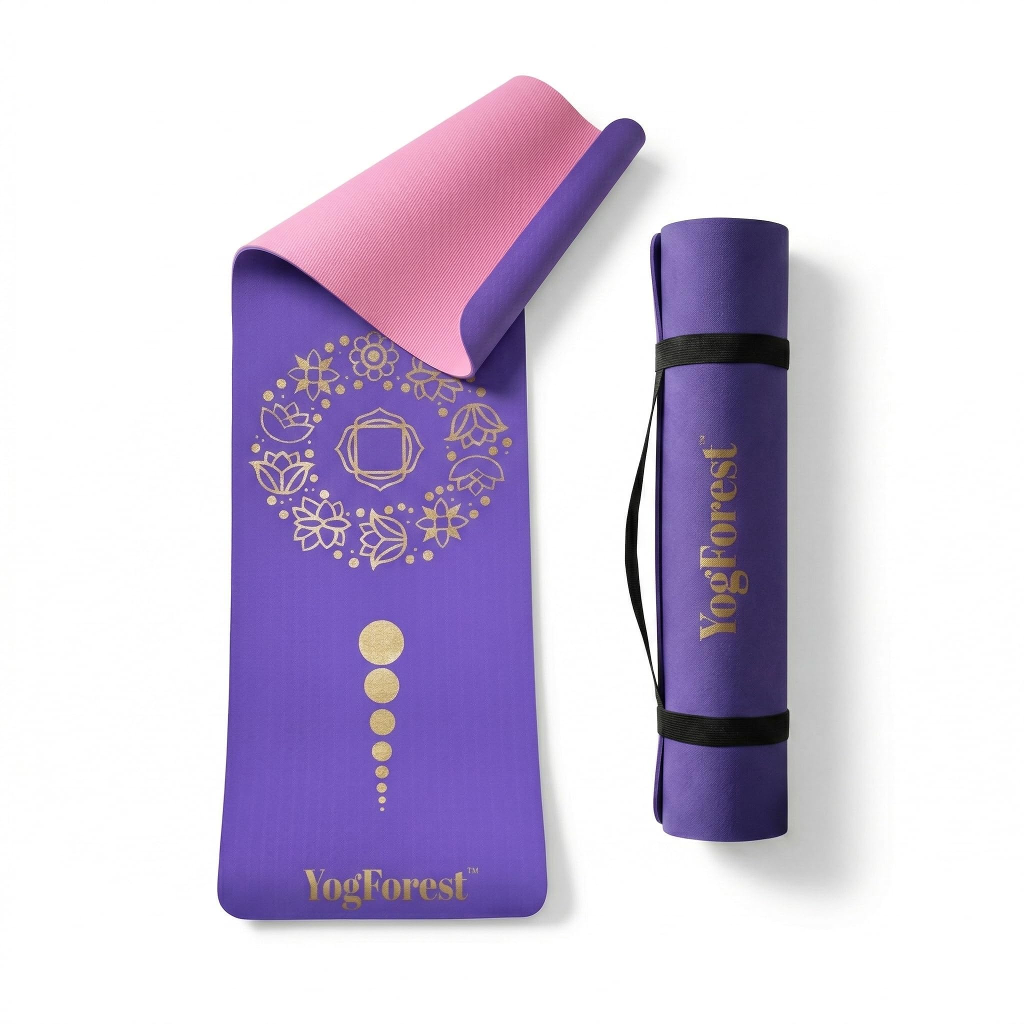 6mm Premium Dual Color Yoga Mat – TPE Material, Anti-Skid Design, Lightweight, Non-Bendable Exercise Mat with Strap-image-5