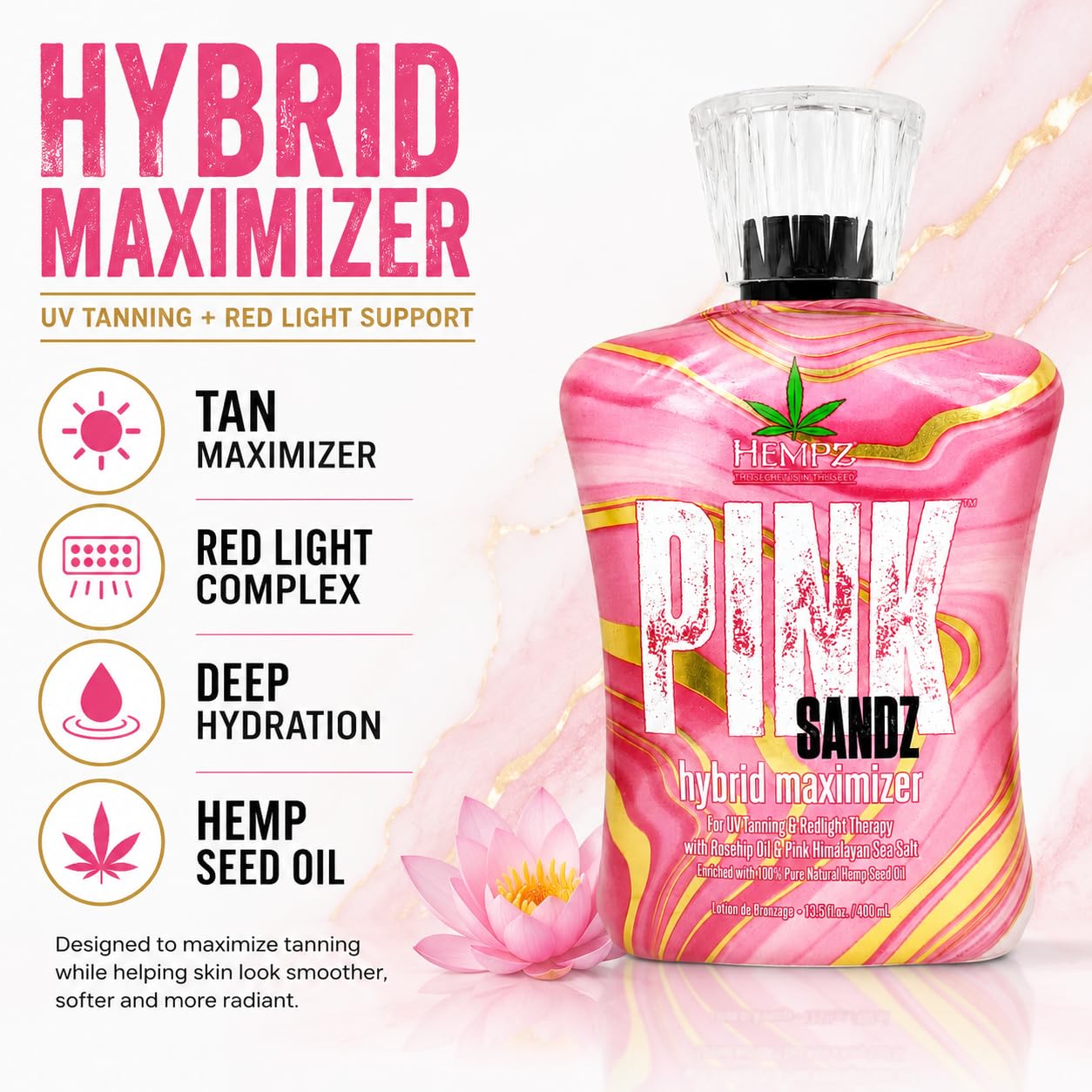 Amazon.com : Hempz Pink Sandz Hybrid Maximizer for UV Tanning