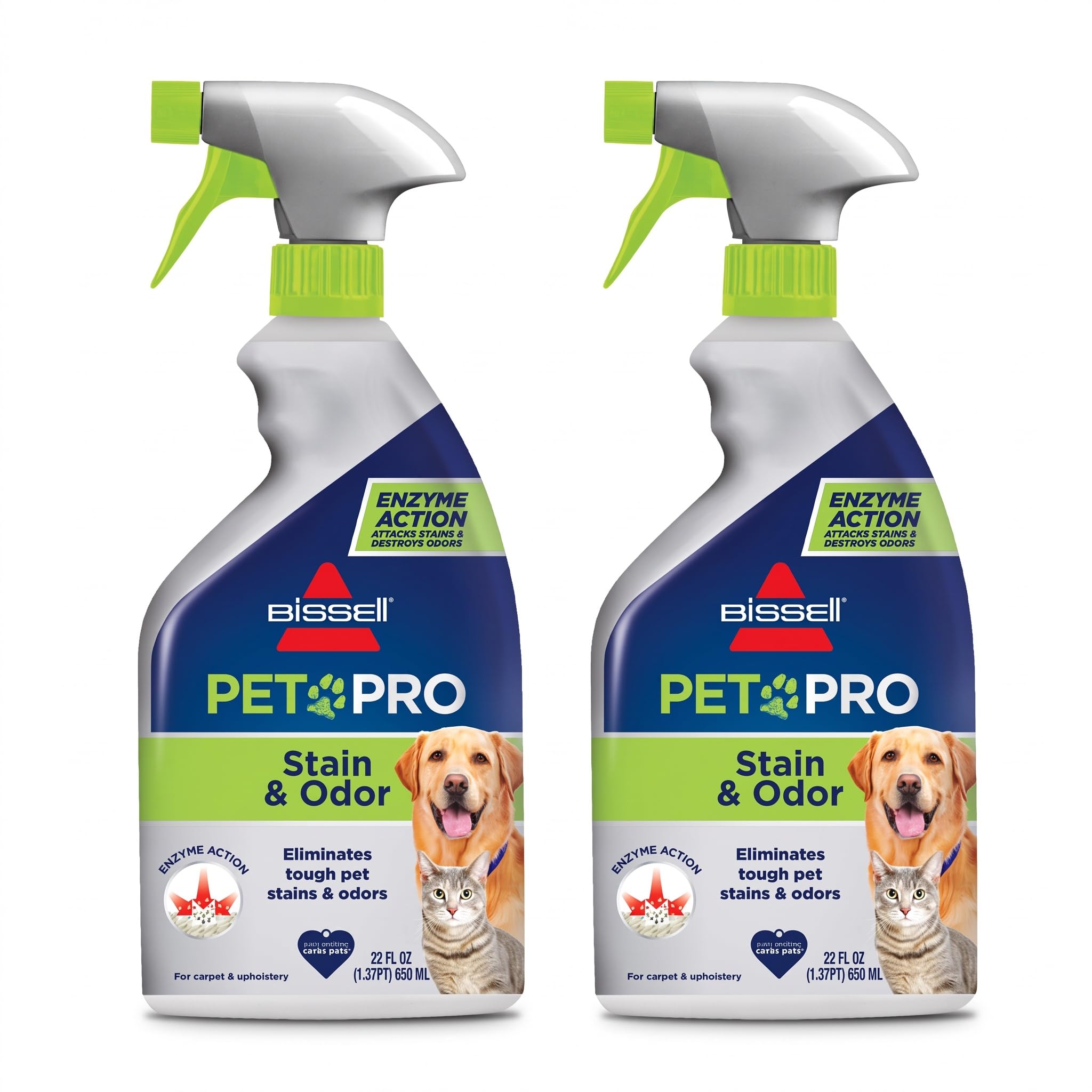 Bissell Pet Pro Stain and Odor Eliminator with Enzyme Action, 77X7F, 2 Count (Pack of 2)