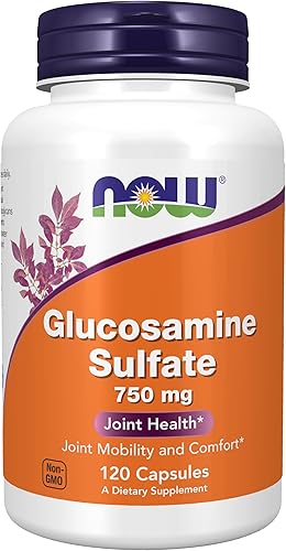NOW Suplementos, Sulfato de Glucosamina 750 mg, con Certificación de Suplemento Dietético UL, 120 Cápsulas Vegetales