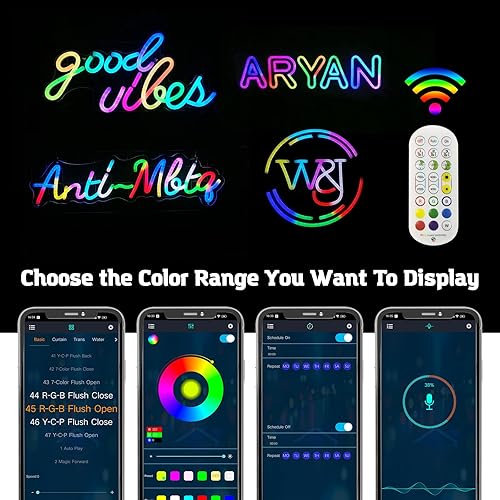 Miniatura 7 de Letreros de neón personalizados RGB para decoración de pared, letrero de neón LED dinámico regulable y personalizable, letrero de luz colorido,