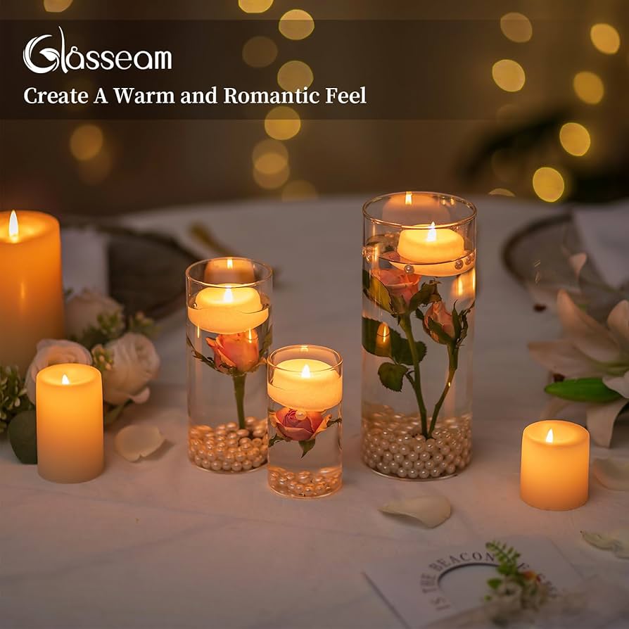 Amazon.co.jp: Glasseamガラスシリンダーキャンドルホルダー12個