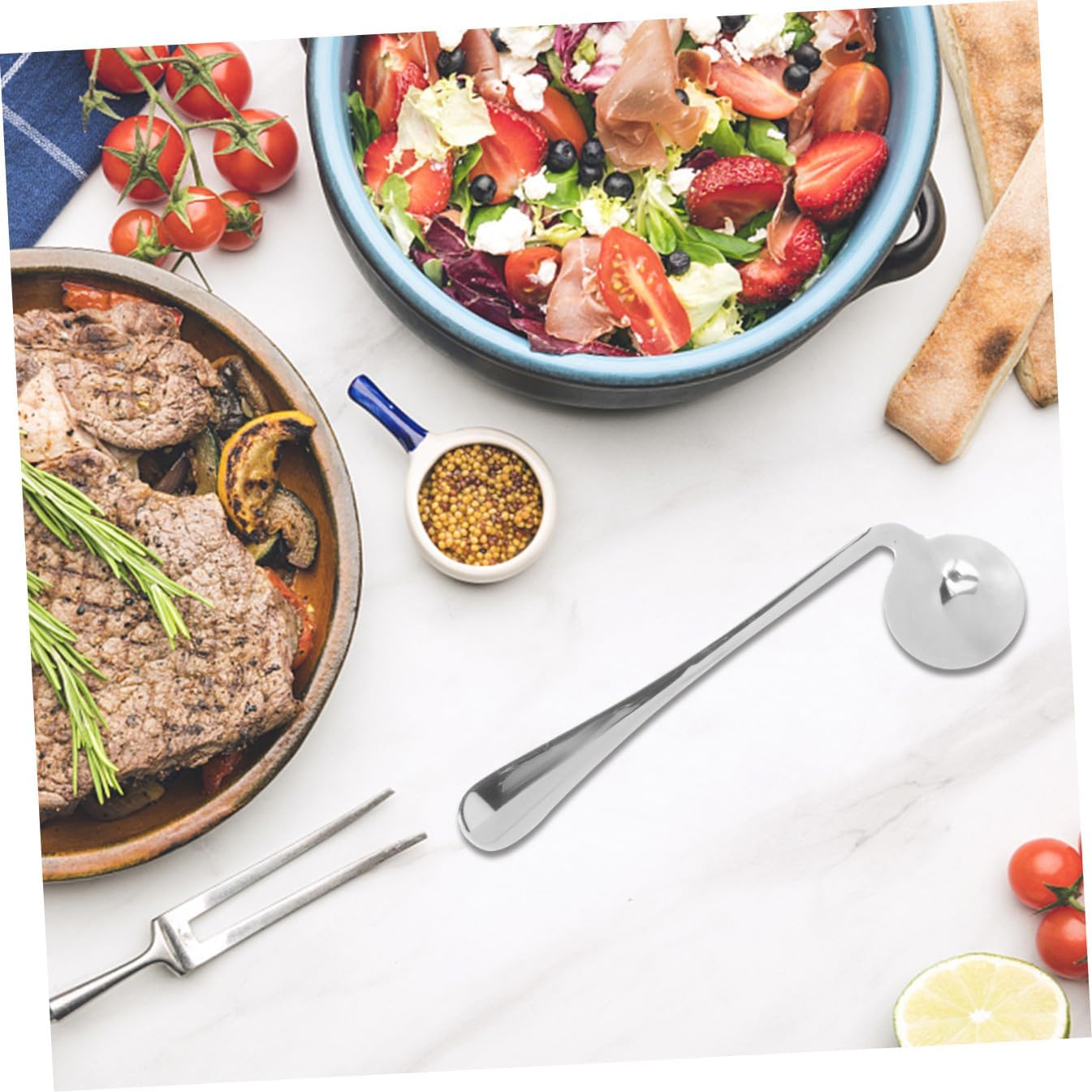 2pcs Adaptive Stainless Steel Utensils for Elderly Portable Non- Fork and Spoon Unique Design for -Feeding Compact Tableware for Seniors and Handicapped
