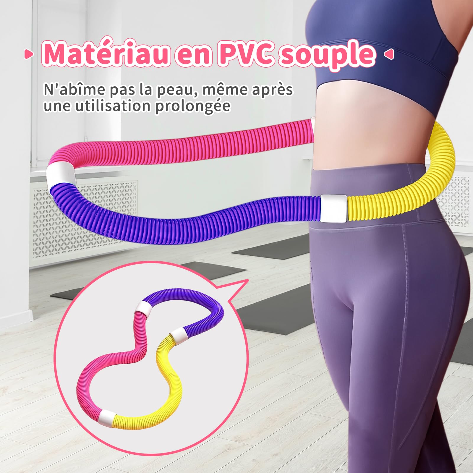 F Fityle Anelli De Fitness Con Peso, Anelli De Essere Ruotato E Piegato, 160 Cm Cerchio De Fitness Para Abdominales, Cerchio De Pvc per Allenare Tra Cui, Petto, Gambe E Schiena