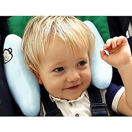 StoHua Adjustable Baby Head Neck Support Pillow,Baby Travel Pillow Cushion for Car Seat,Stroller Headrest Pillow for Infants,Head and Neck Support Pillow for Pushchair,Blue