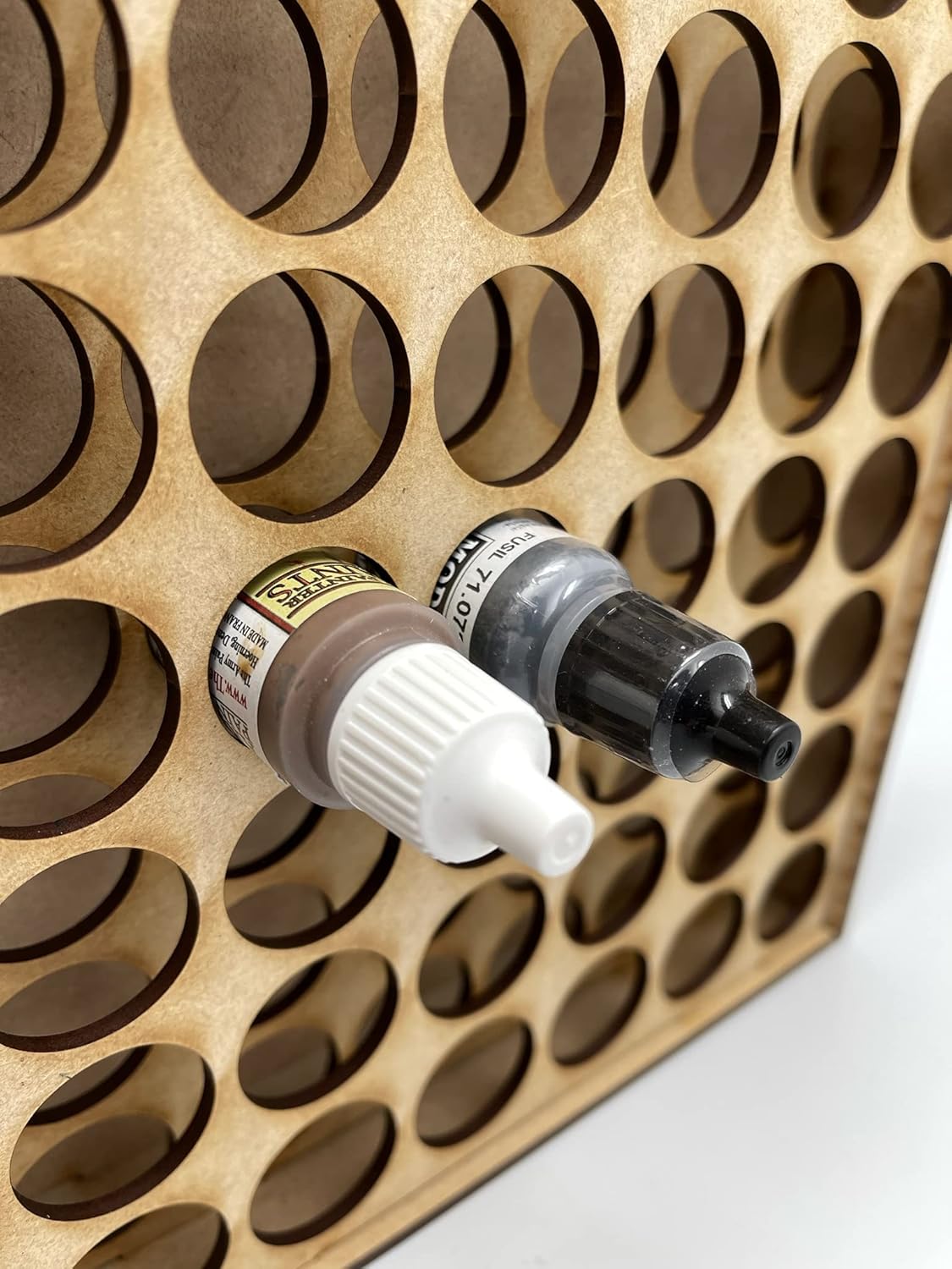 Wood Paint Bottle Rack Organizer for Army Painter Warpaints Paint - 108 Bottle Wall Mountable - 18ml / 0.6 oz. Bottle Version (DOES NOT WORK FOR 2 OZ PAINT BOTTLES OR CRAFT PAINTS)
