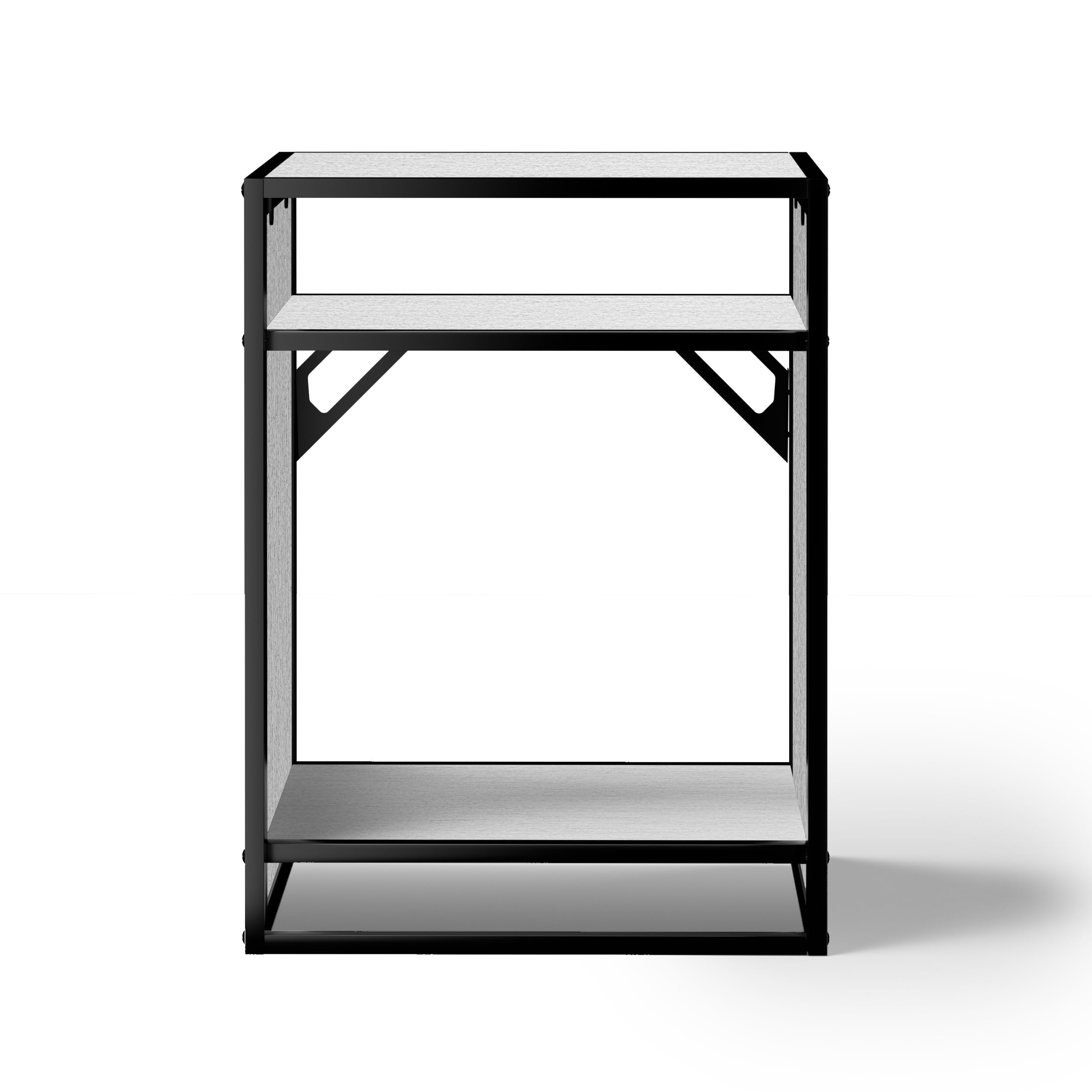 LANDEN Support d'aquarium en métal à 3 niveaux avec étagères pour aquariums jusqu'à 97 gallons, en acier inoxydable, gris, 60 x 45 x 80 cm, pour aquariums et terrariums de reptiles, utilisation à la
