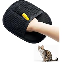 Cat Shedding Tools, Pet Hair Remover, Electrostatic Pet Hair Removal Gloves, Reusable Cat & Dog Hair Remover for Couch, Furniture, Upgraded Animal Fur Removal Tool, Cat Grooming Gloves-1 PCSBlack-1