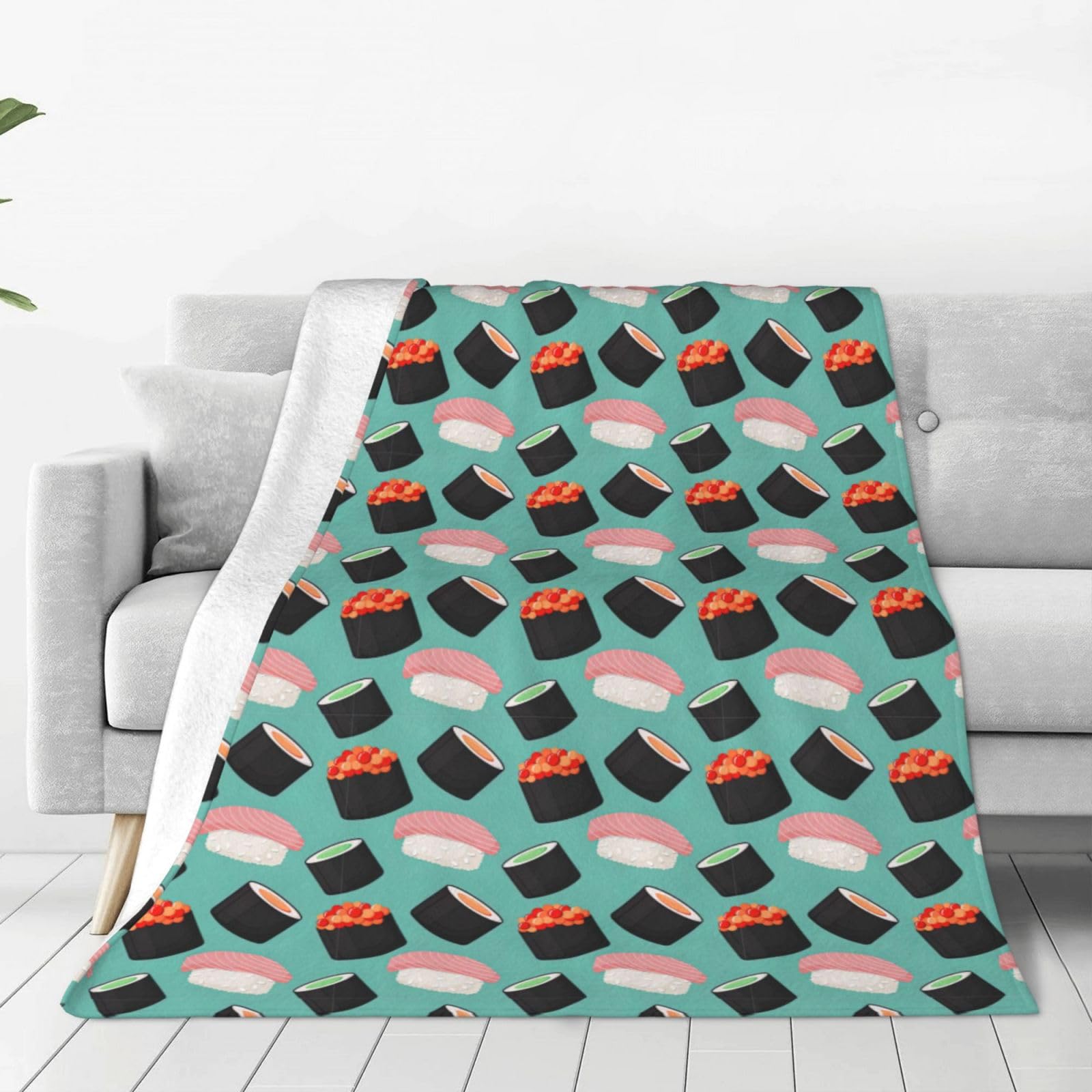 Couverture flanelle sushi WURTON idée cadeau originale et douce