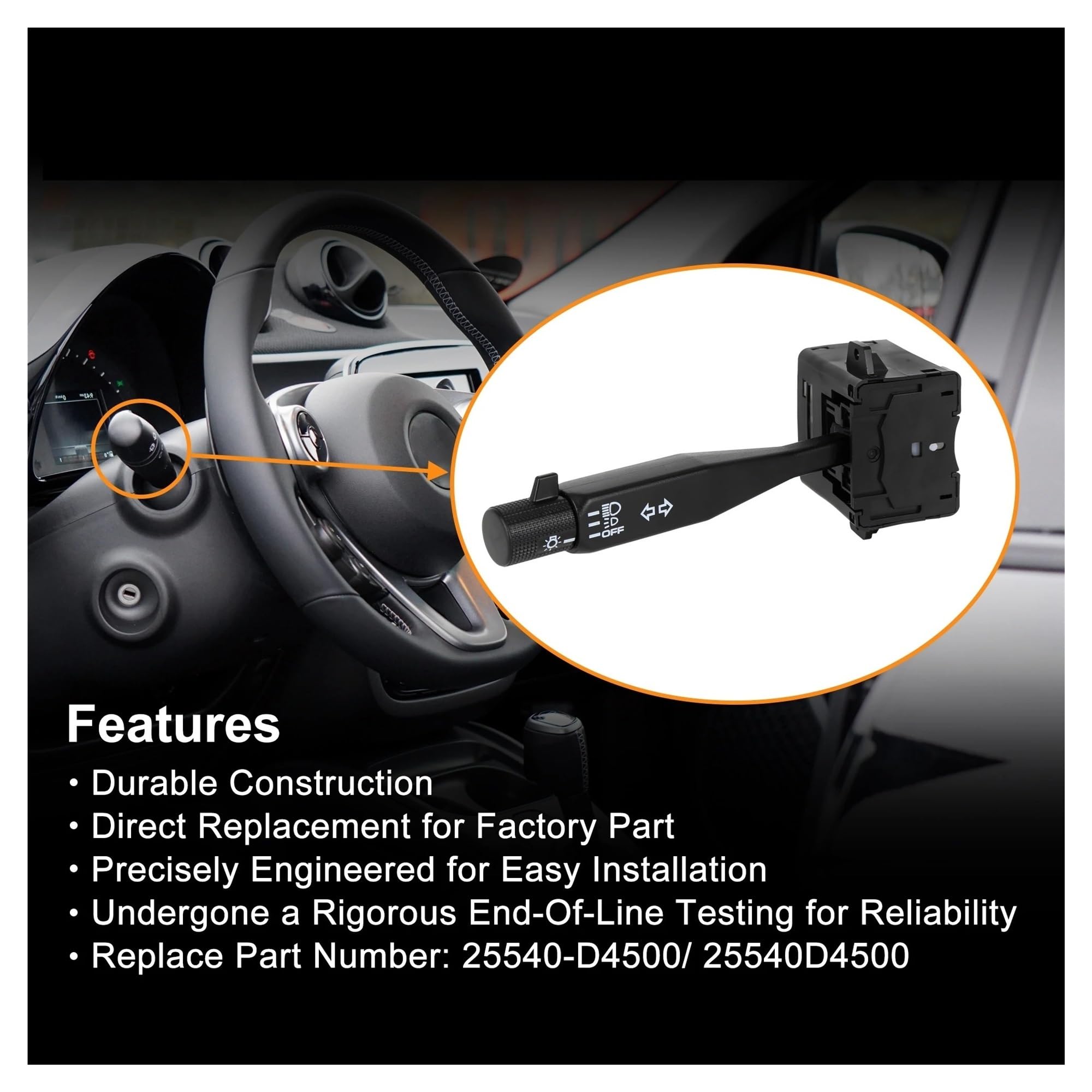 Comando Devioluce Per Nissan Pickup 1986-1993 25540D4500 Interruttore Indicatori Di Direzione Interruttore Combinato Multifunzione Con Varialuce Interruttore Sterzo