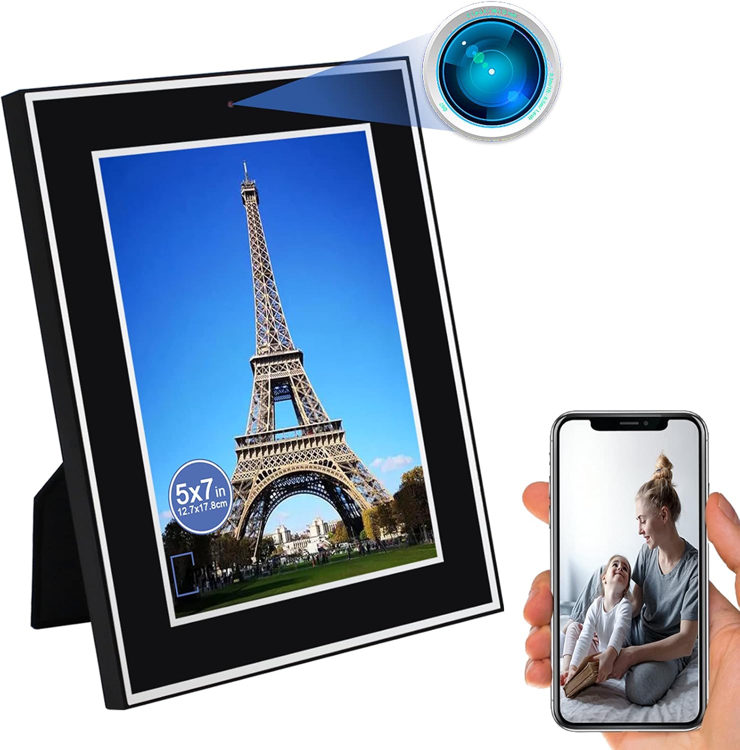 Caméra cachée 1080p HD Cadre photo WiFi Caméra espion Caméra de sécurité sans fil Caméra Nanny Caméra cachée 1080p HD Cadre photo WiFi Caméra espion Caméra de sécurité sans fil Caméra Nanny