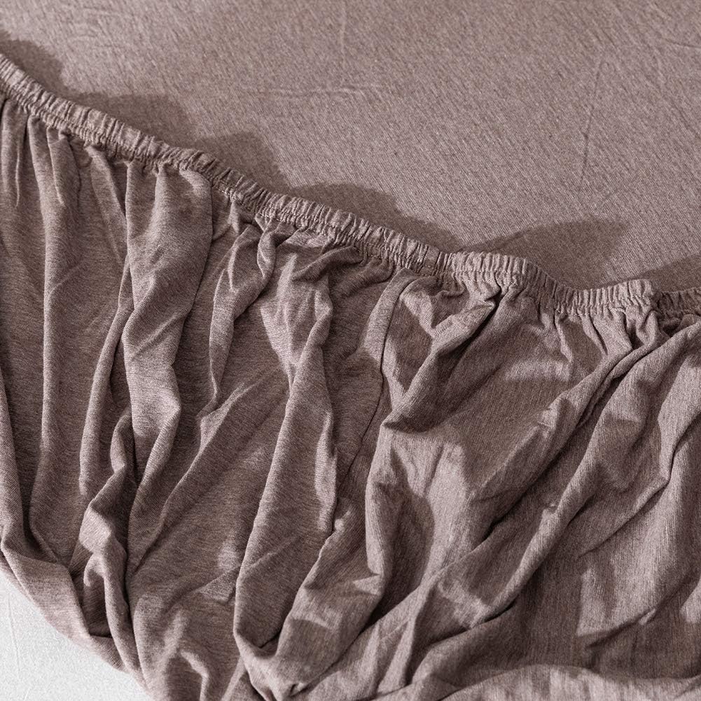 DONEUS Jersey Knit Cotton Fitted Sheet Queen Size Coffee Fitted Sheet Set 3 Piece, 15" Deep Pocket, Extra Soft and Breathable, Wrinkle and Fade Resistant - Image 5