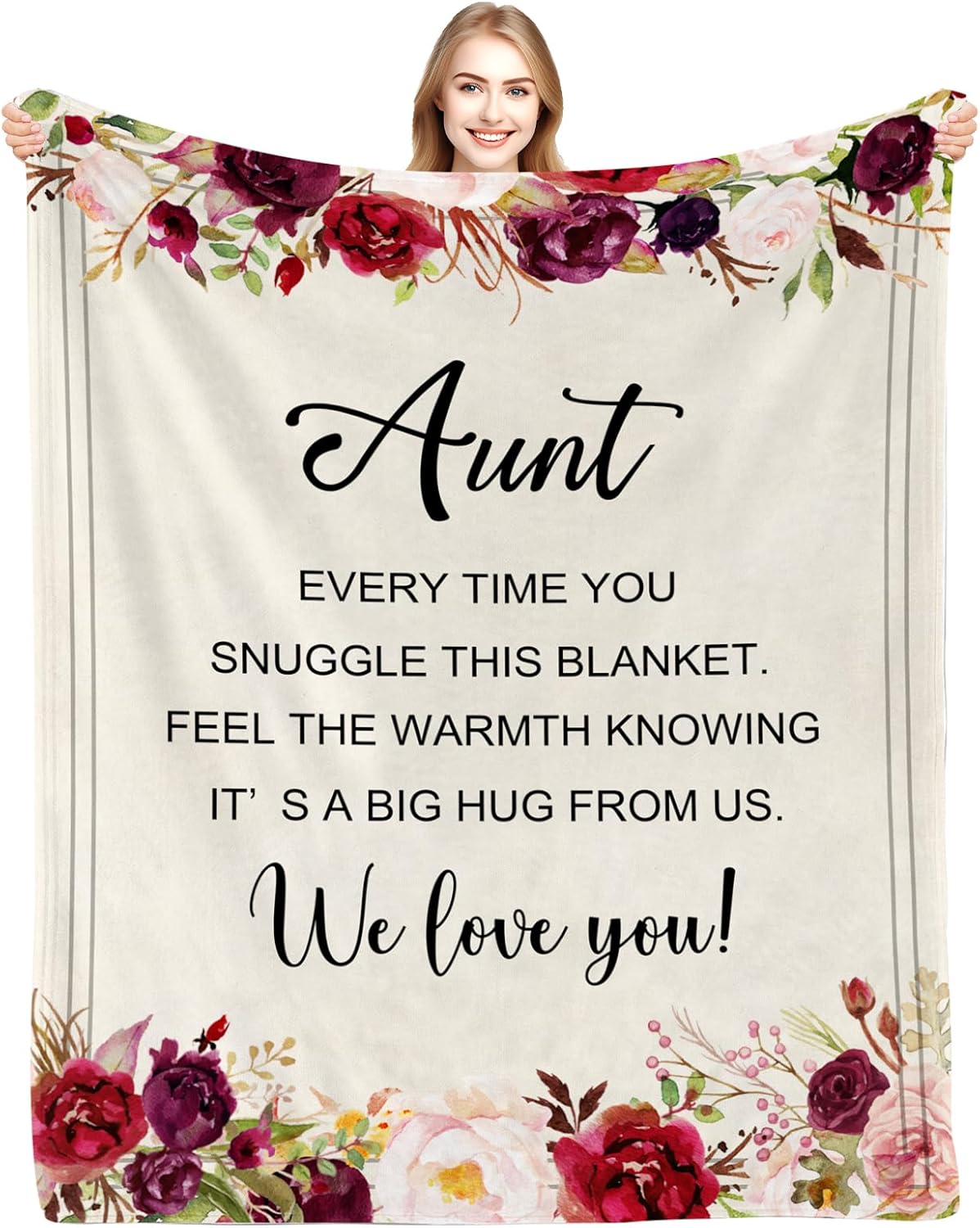 Aunt Gifts Blanket - Aunt Birthday Gift, Auntie Gift Ideas, Gifts for Aunts from Niece, Birthday, Christmas, Mothers Day, Auntie Blanket, 60"x50"