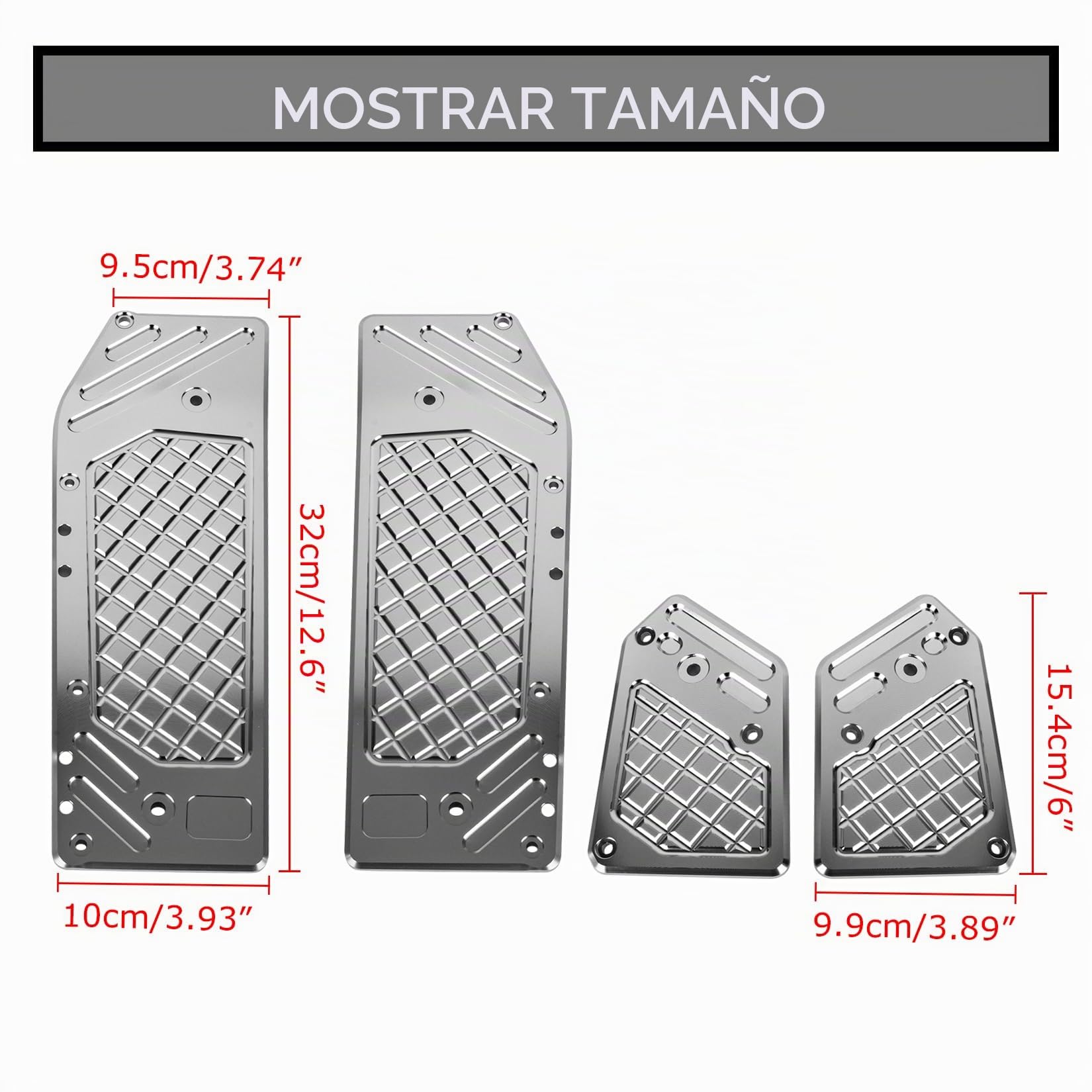 Estriberas Delanteras para ADV 350 2022 2023 2024 2025, PSLER Pedal de Conductor Accesorios Decorativos de Aluminio CNC para Moto(Plata)