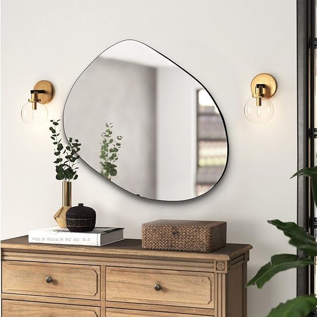 LVNGD Irregular Wall Mirror (21.5" x 29.5") Wall Decor Asymmetrical Mirror Asymmetric Mirror Aesthetic Wall Decor Home Decor