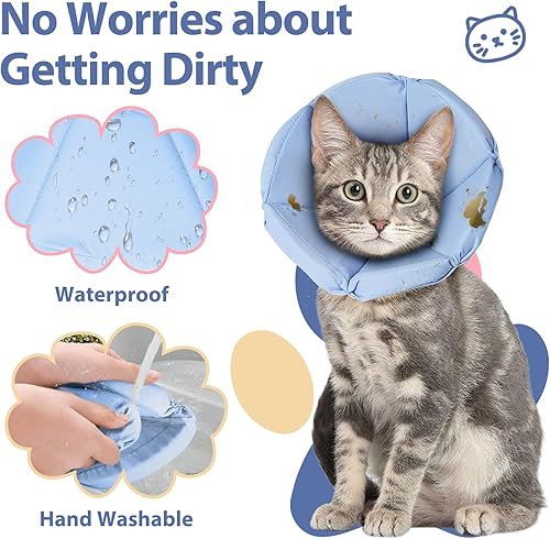 Miniatura 6 de Cono de gato, collar de cono de gato, alternativa suave después de la cirugía, cono suave para gatos para dejar de lamer y rascar, collares E para