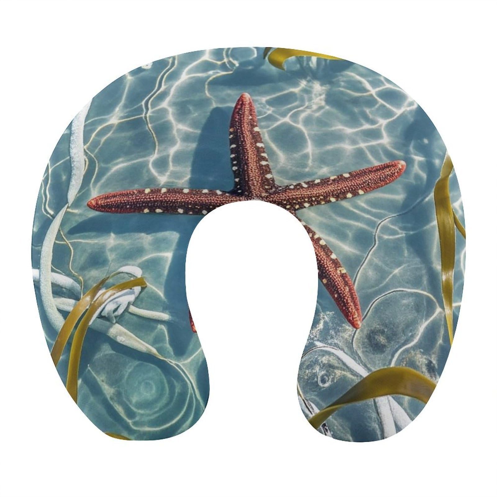 LZQPOEAS Starfish Neck Pillow U Shaped Travel Pillow Comfortable Memory Foam Pillow Portable Neck Support Lightweight Headrest for Airplane Car Home Office Sleeping Traveling