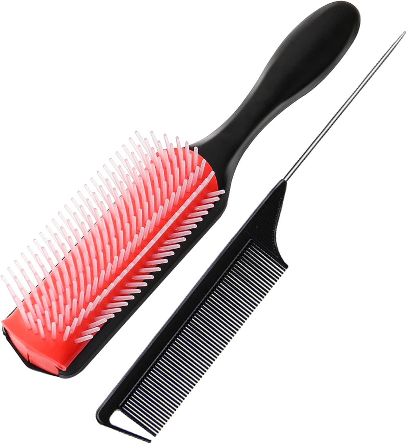 Curly Hair Brush, Hairbrush for Natural Curly Hair Black 9 row d3