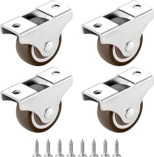 4er-Set Kleine Radrollen Gummi Möbelrollen Schwerlastrollen Mini Lenkrollen Lautlose Rollen Aus Vollgummi Lenkrollen keine Spuren & Leise Mit Radrollen für Palettenmöbel Flightcases Trolleys