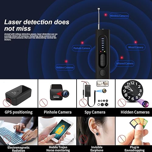 Miniatura 3 de HYO&ZOY Detectores de cámara oculta, detector GPS, protector de privacidad, señal de RF/magnético/error/detector de dispositivos ocultos para