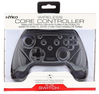 Nyko Wireless Core Controller for Nintendo Switch - Bluetooth Pro Controller Alternative with Turbo Programming, Ergonomic Design and Type C Charging Cable - Compatible w/ Android and PC (Black)