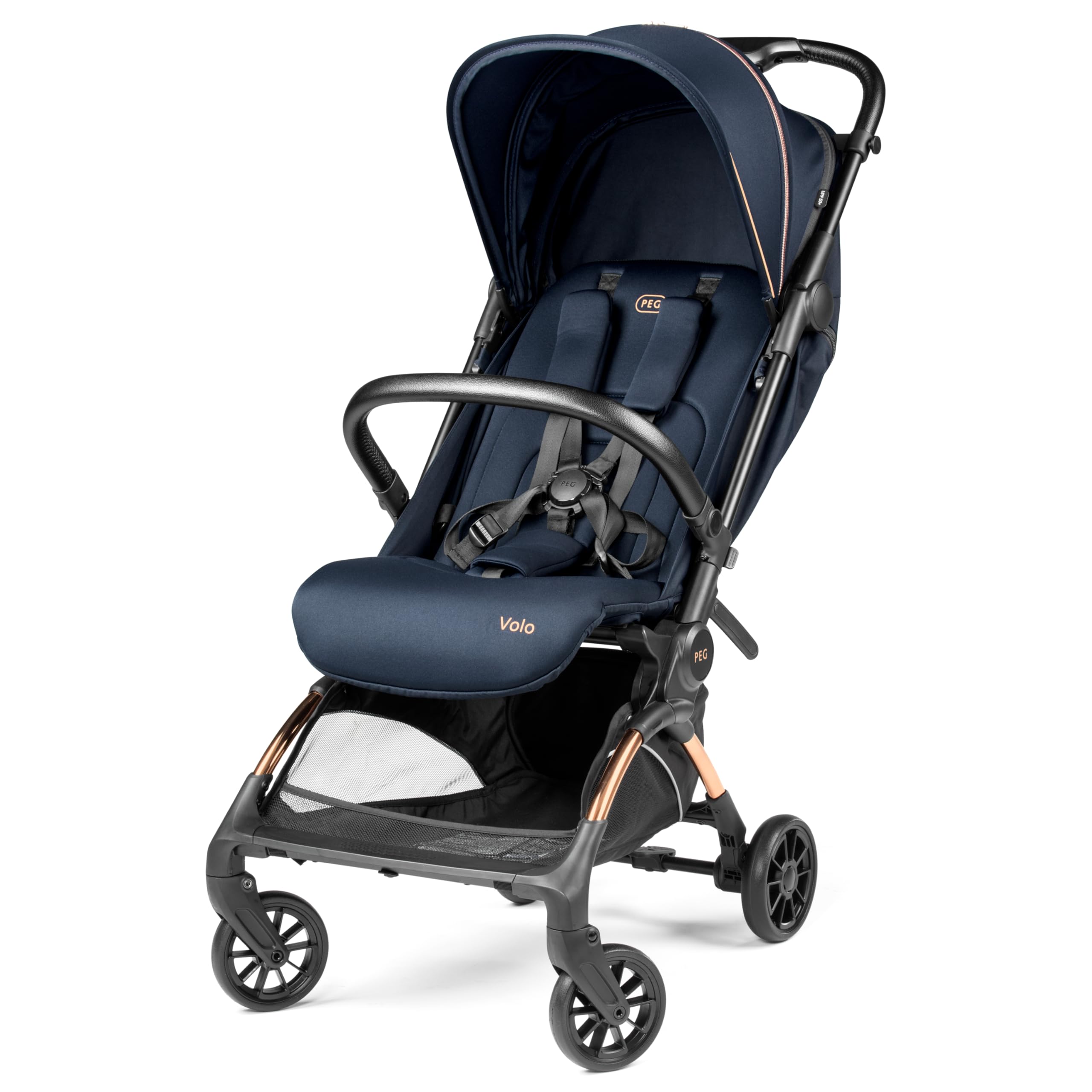 PEG Volo, Ultra Lightweight Carry-On Compliant Travel Stroller, Blue Shine | Ultra Lightweight , Adjustable Features & Reclining Seat