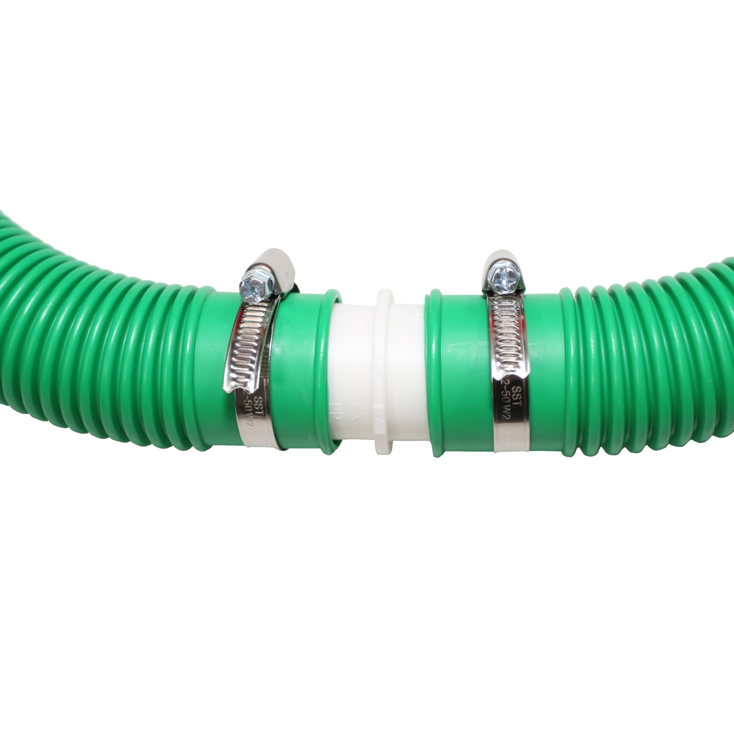 HAF® Tubo per piscina di alta qualità, 38 mm, verde, 12 m, per giardino e piscina, con 2 fascette in acciaio inox, tubo per piscina, tubo pompa – Qualità: Made in Germany