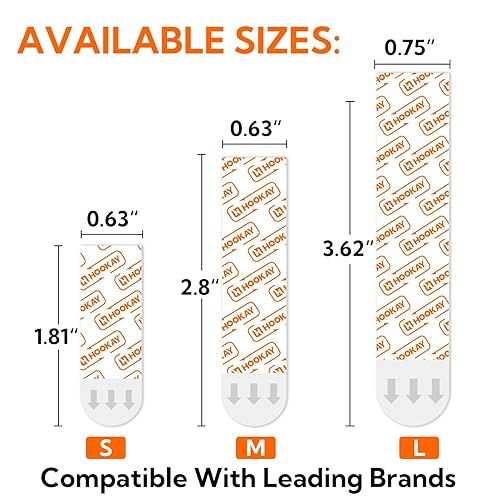 Miniatura 5 de hookay Tiras adhesivas de repuesto medianas mejoradas, tiras colgantes sin daños para ganchos de interior, sin herramientas, tiras adhesivas de