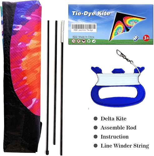 Miniatura 5 de LANRUI Delta Kite para niños y adultos cometa extremadamente fácil de volar la mejor cometa para principiantes