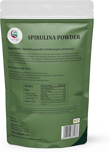 Miniatura 2 de Yogi's Gift - Polvo de espirulina 1 libra, 100% natural y puro, perfecto para batidos, jugos y bienestar diario