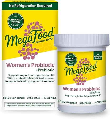 MegaFood Probiótico + prebiótico para mujer, prebióticos y probióticos sin gluten para mujeres, apoya la salud digestiva y la regularidad,