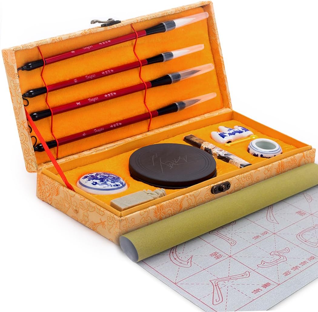 Chinese Calligraphy Brush Water WritingPainting Sumi Set12 Items