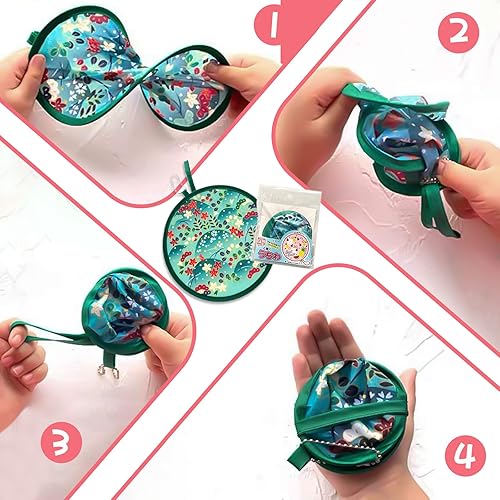 Miniatura 3 de VANVENE Paquete de 5 ventiladores plegables japoneses, ventilador de mano plegable, abanicos plegables para decoración de fiesta de boda portátil