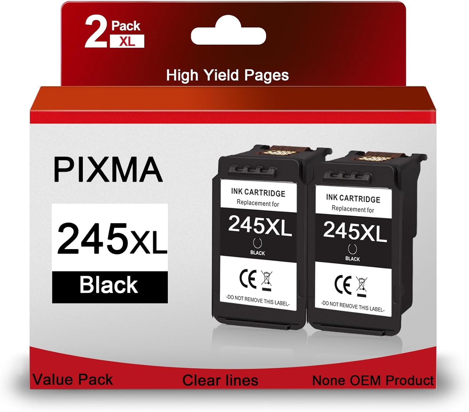 H&BO TOPMAE Remanufactured Ink Cartridge Replacement for Canon PG-245 PG-243 243XL 245XL Black Ink cartridgeInk High Yield for Canon PIXMA MX490 MX492 MG2920 MG2922 MG2522 MG2520 MG2555 (2 Black)
