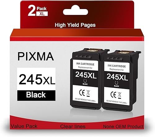 H&BO TOPMAE Cartucho de tinta remanufacturado de repuesto para Canon PG-245 PG-243 243XL 245XL negro para impresora Canon PIXMA MG2522 TS3320 TR4527