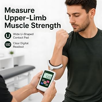 500N Digital Muscle Strength Tester, Handheld Dynamometer with Peak Hold
