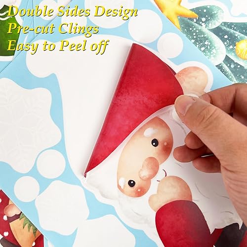 Miniatura 3 de Christmas Decorations Window Clings 210 Pcs Christmas Window Clings for Glass Double-Side Reusable Cute Winter Holiday Window Stickers Decals Kids