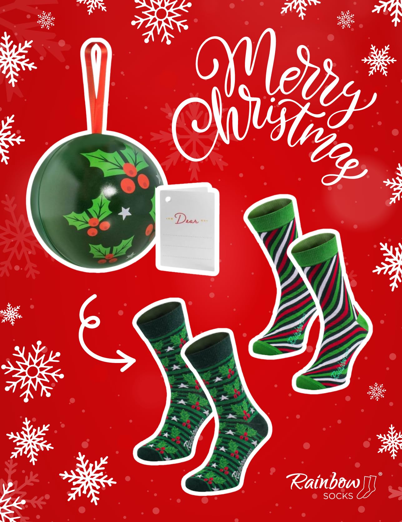 Rainbow Socks - Chaussettes de Noël dans une boule pour elle et lui - 2 paires