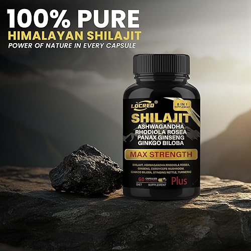 Miniatura 2 de Shilajit Cápsulas para hombres, 8 en 1, con Shilajit 18000 mg, Ashwagandha, Ginseng, Ginkgo, Rhodiola, Cordiceps, Suplemento de energía natural y