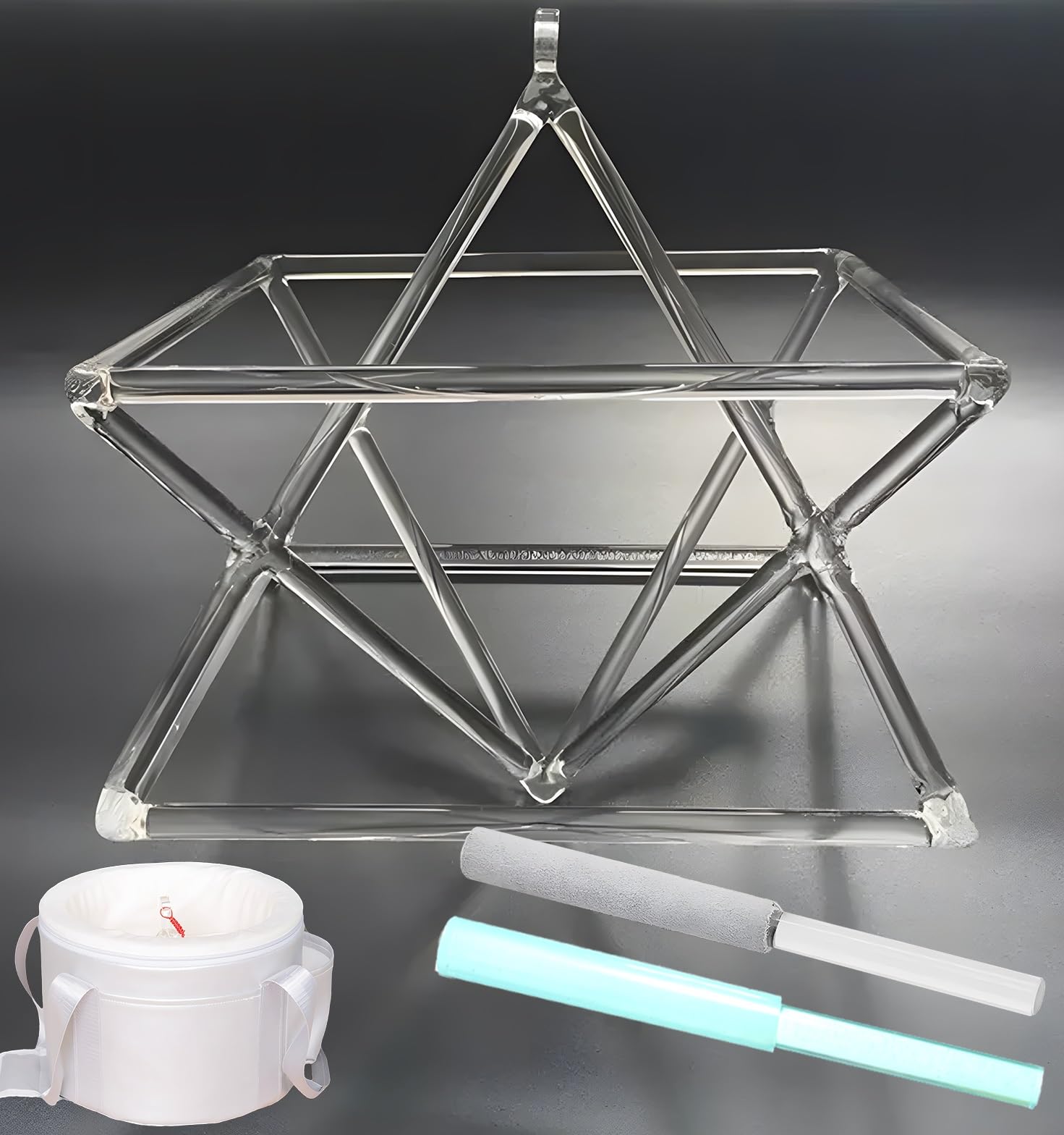SBCGFY Sound Healing Meditation Mokaba Merkaba,Quartz Crystal Singing Pyramid, Healing Musical Instrument Sound Therapy Meditation Yoga,7 inch+bag