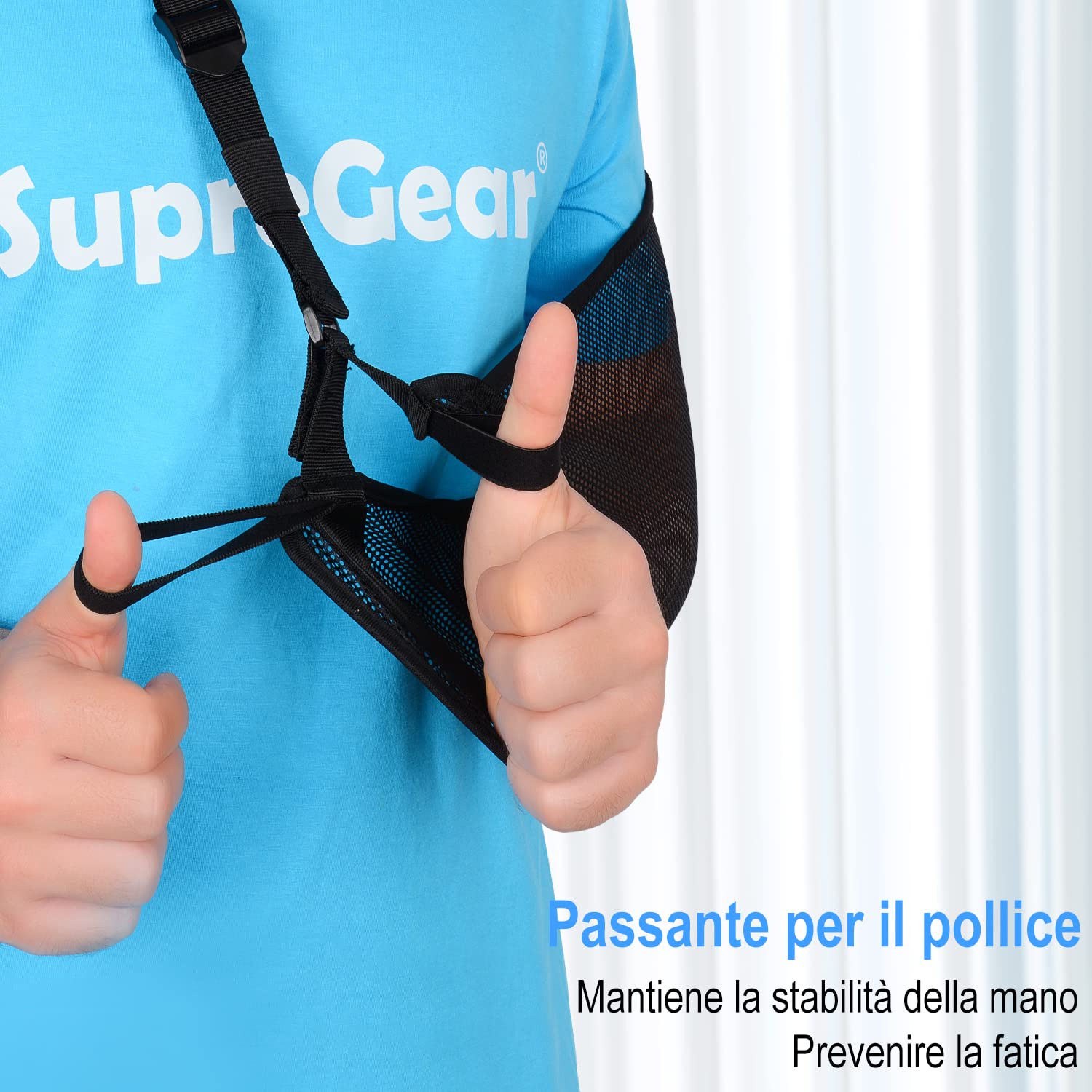 supregear Rete Tutore Braccio, Regolabile Leggera e Comoda Immobilizzatore per Spalla Traspirante Stabilizzatore per Spalla Destra Sinistra per Braccio Infortunato Gomito Polso Mano