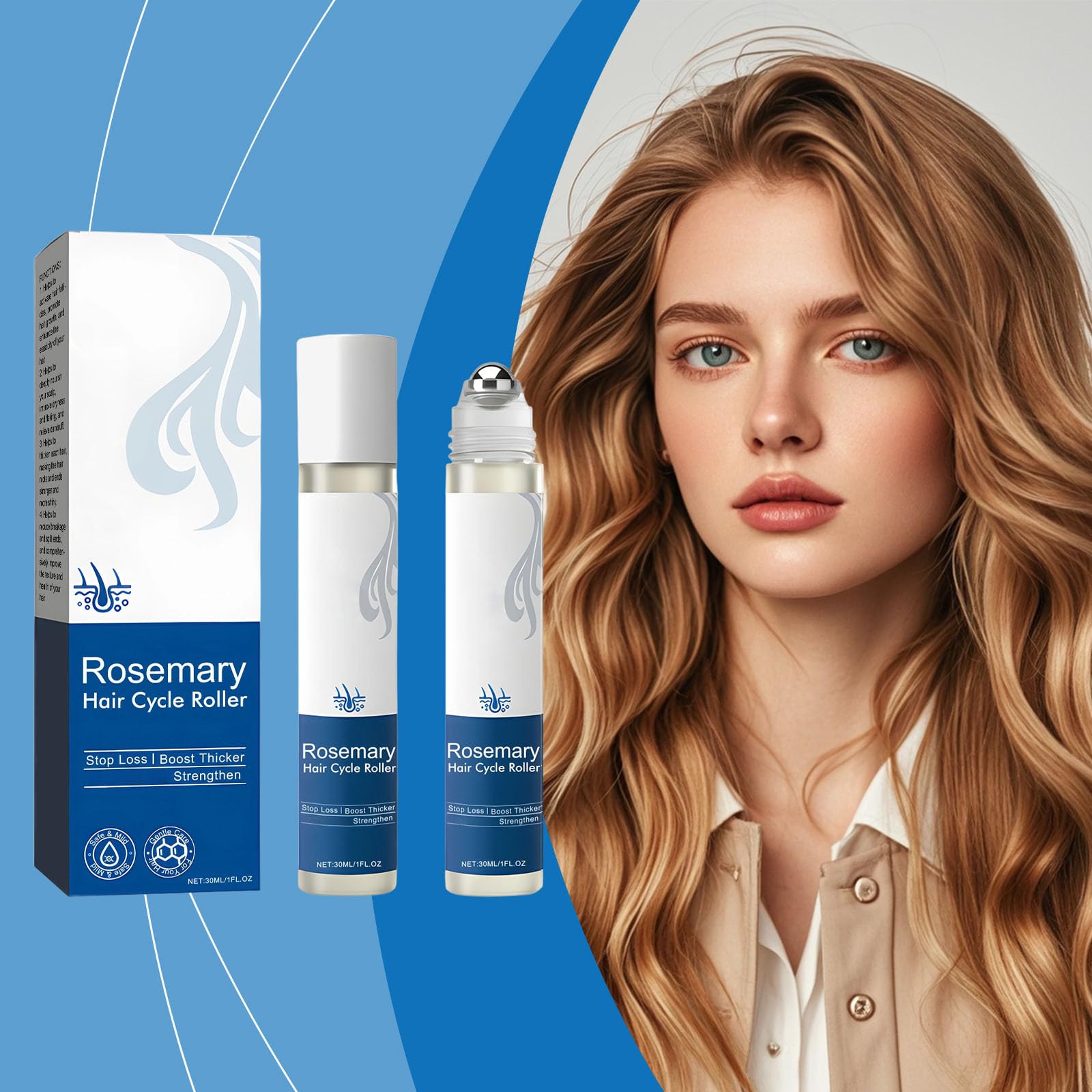 3 unidades de suero avanzado de crecimiento del cabello, romero, para mujeres y hombres, promueve la salud del cuero cabelludo y fortalece las raíces del cabello, cuidado profundo
