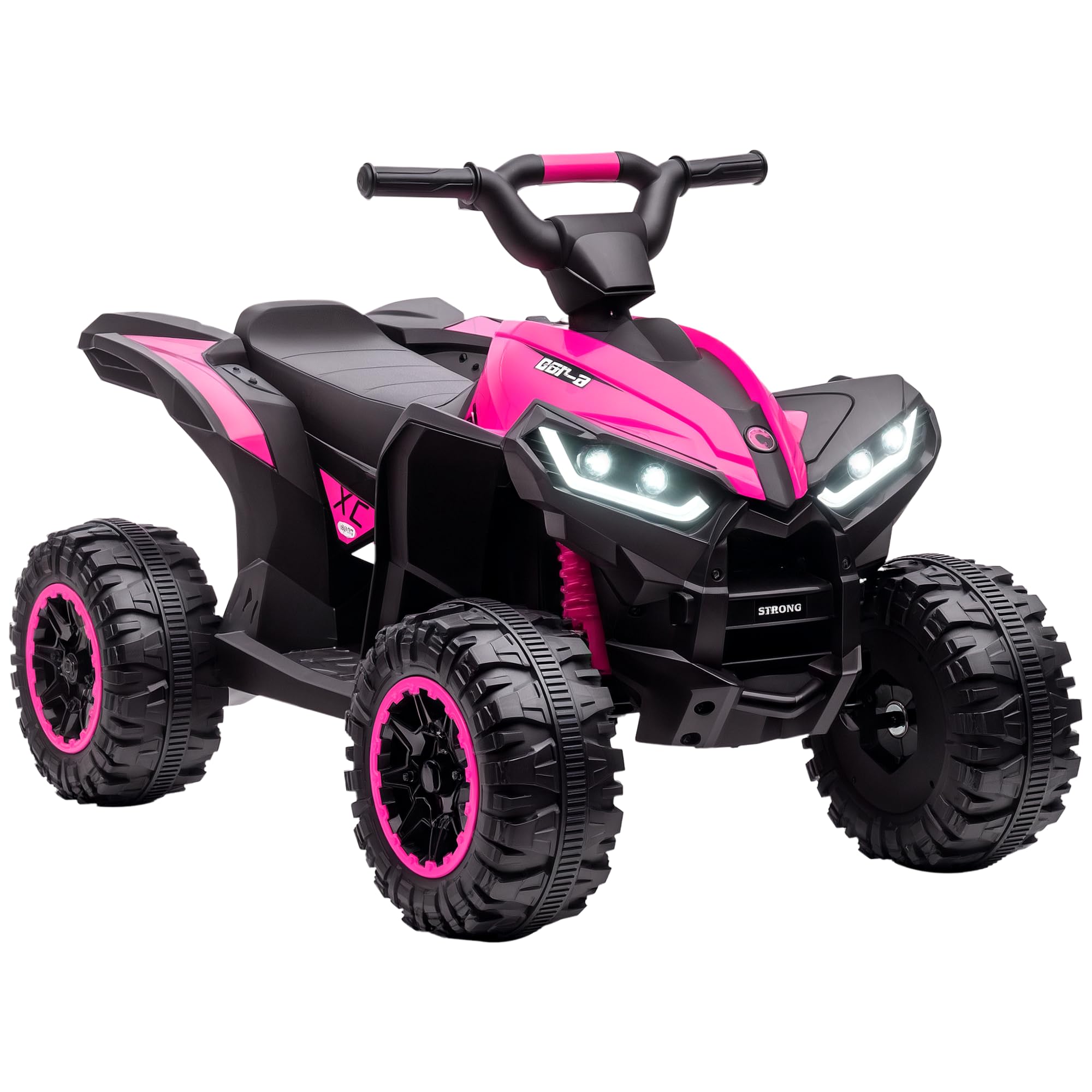 HOMCOM 12V Electric Quad Bike for Kids Ride On Car ATV Toy, with Forward Reverse Functions, LED Lights, Music, for Ages 3-5 Years - Pink โ image 1