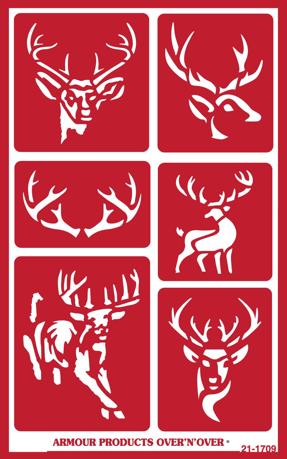 Armour Etch Over N Over Stencil Deer Glass Etching Stencil, Brown